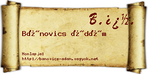 Bánovics Ádám névjegykártya