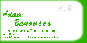 adam banovics business card